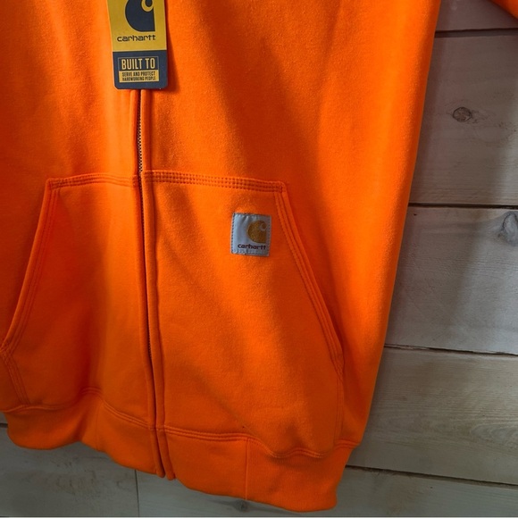 Carhartt Orange Zip-Up Hoodie - Picture 3 of 6